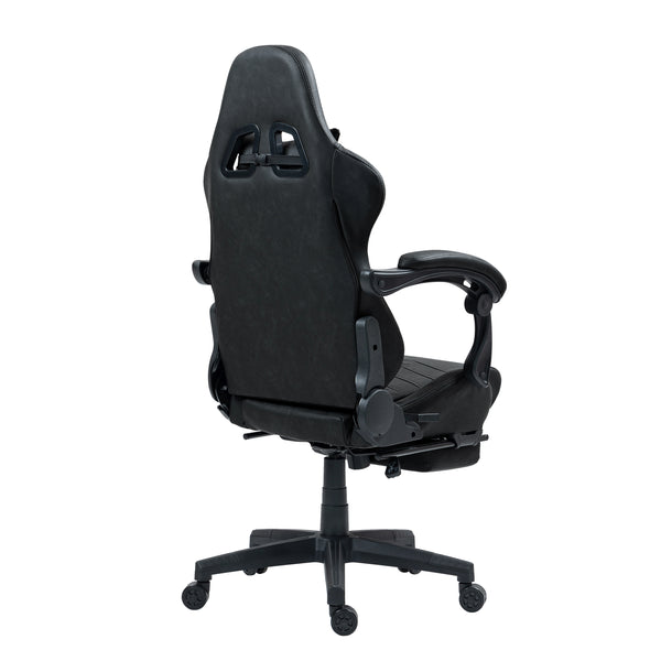 Gamingstuhl Bürostuhl Leder mit Massagefunktion GREG schwarz