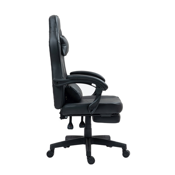 Gaming chair, office chair, leather with massage function, ITAN black