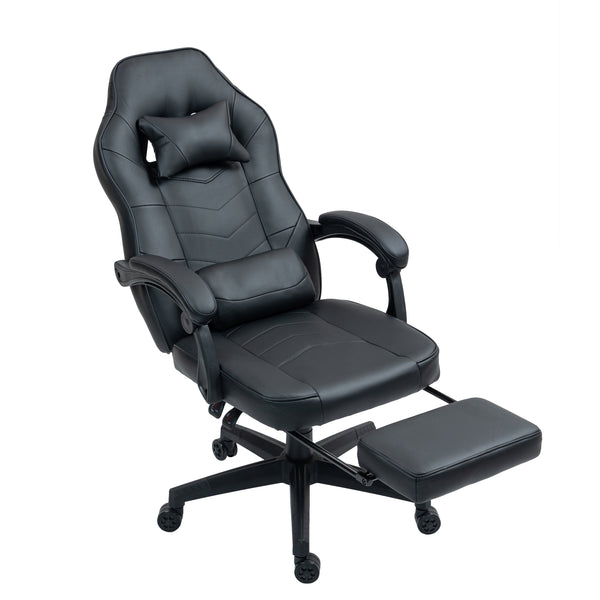 Gaming chair, office chair, leather with massage function, ITAN black