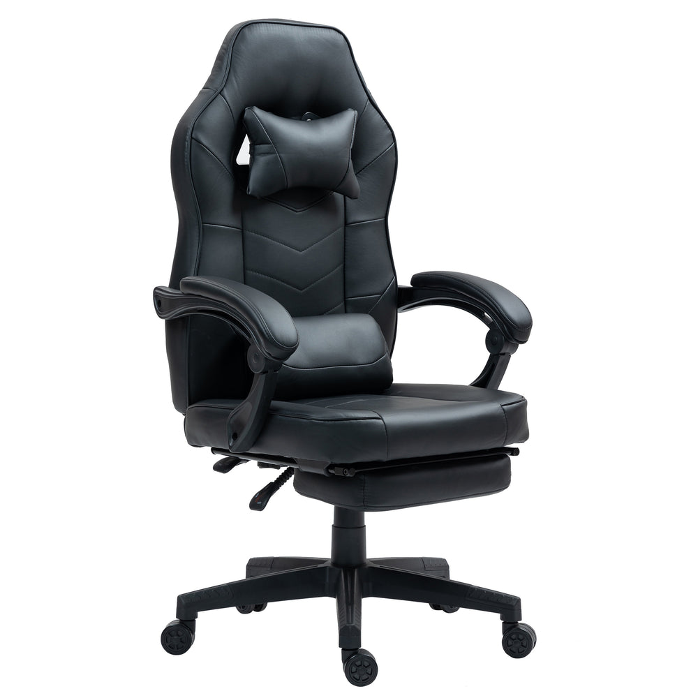 Gaming chair, office chair, leather with massage function, ITAN black
