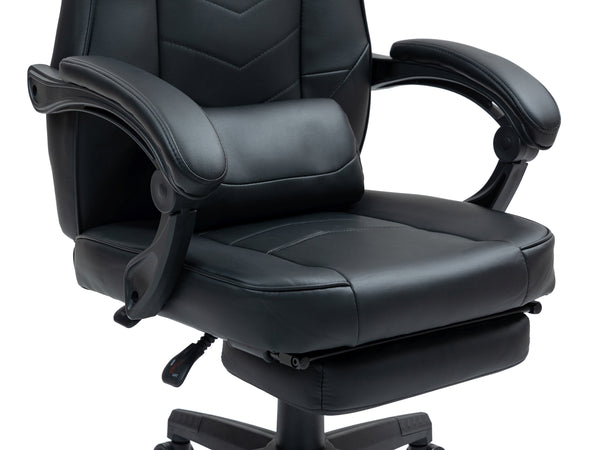 Gaming chair, office chair, leather with massage function, ITAN black
