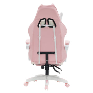 Gamingstuhl Bürostuhl Leder WINIFRED rosa/weiss