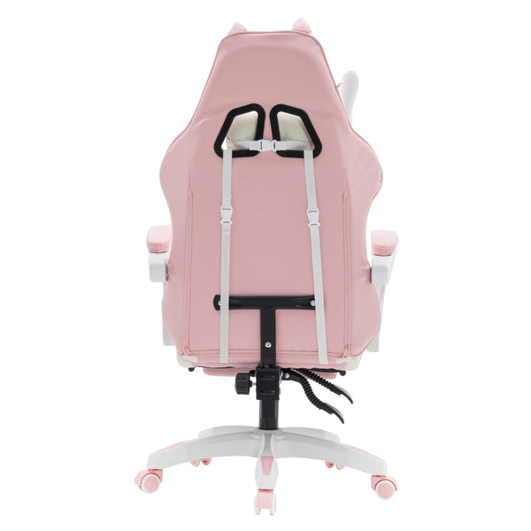 Gamingstuhl Bürostuhl Leder WINIFRED rosa/weiss