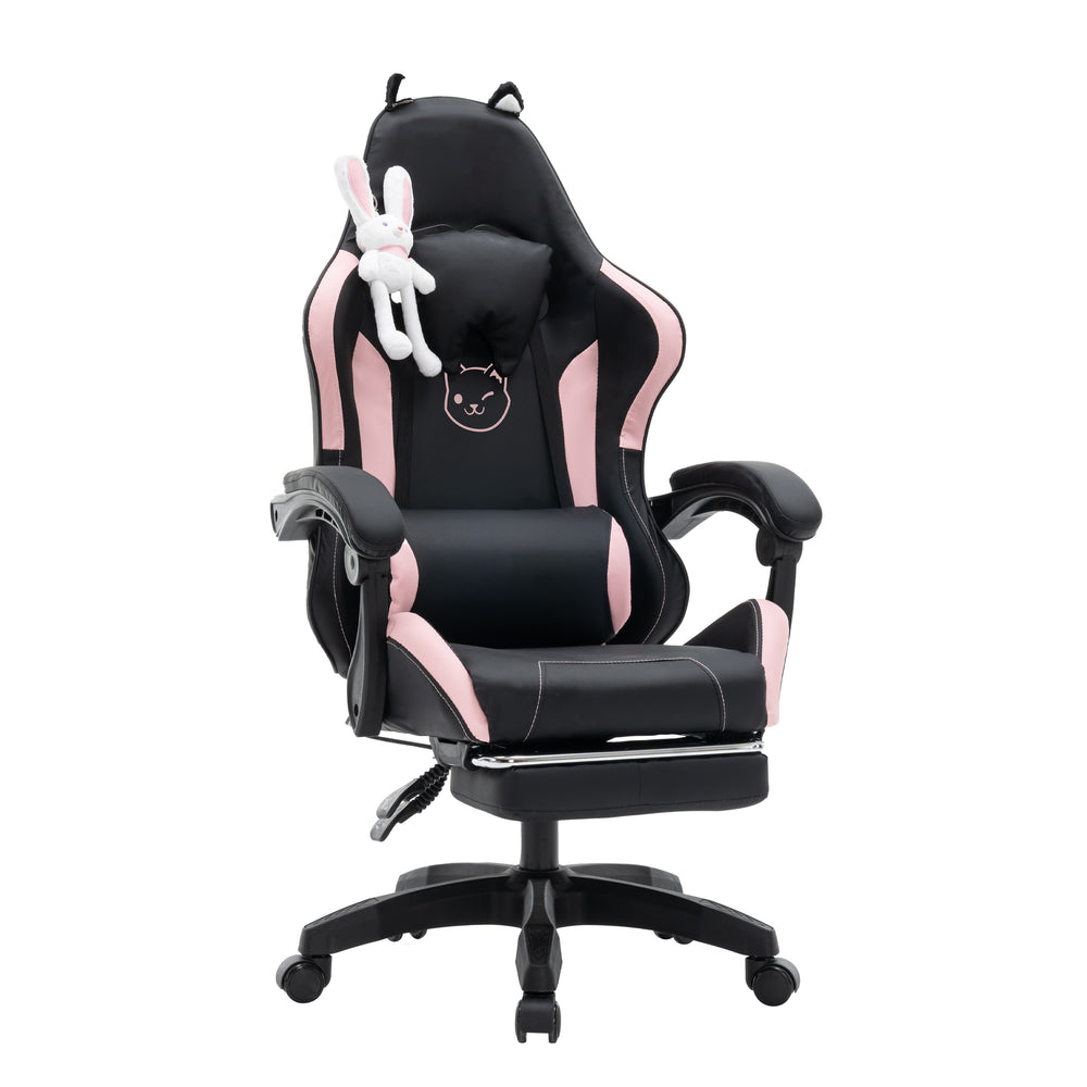 Gamingstuhl Bürostuhl Leder WINIFRED schwarz/rosa