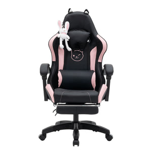 Gamingstuhl Bürostuhl Leder WINIFRED schwarz/rosa