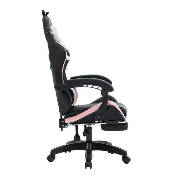 Gamingstuhl Bürostuhl Leder WINIFRED schwarz/rosa