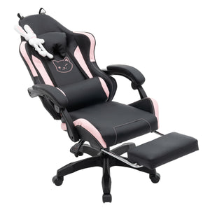 Gamingstuhl Bürostuhl Leder WINIFRED schwarz/rosa