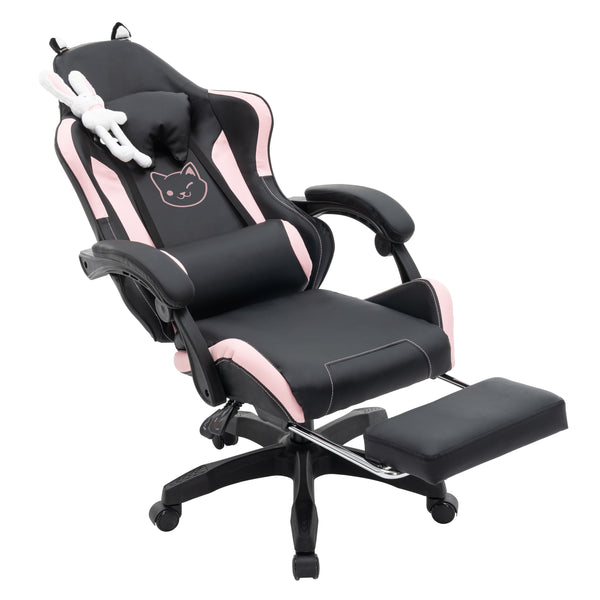 Gamingstuhl Bürostuhl Leder WINIFRED schwarz/rosa