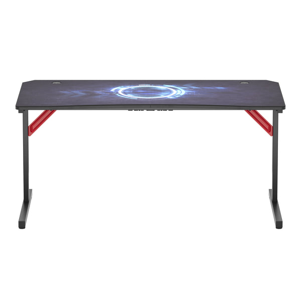Gamingtisch 160 x 70 x 75 cm schwarz