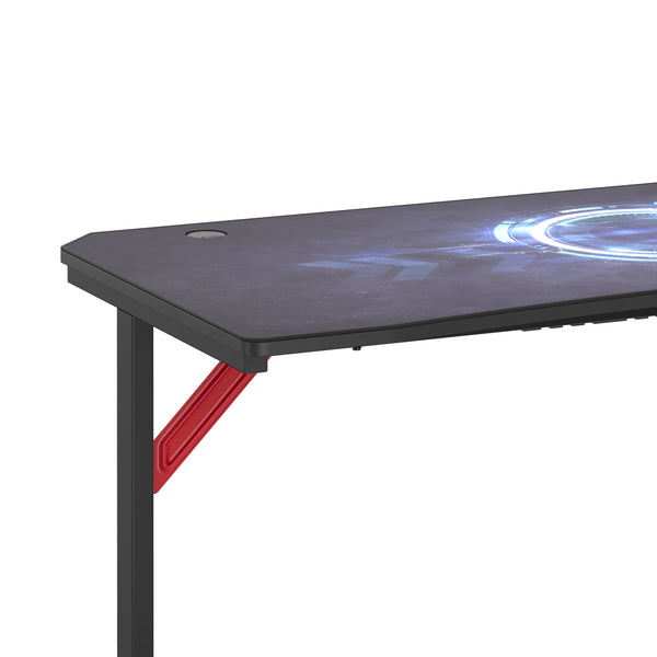Gamingtisch 160 x 70 x 75 cm schwarz