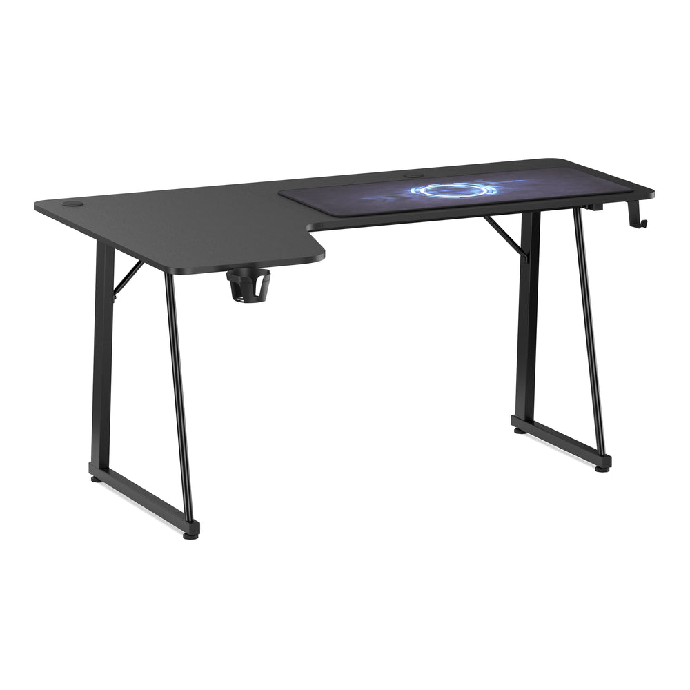 Gamingtisch L-förmig links 160 x 100 x 75 cm schwarz