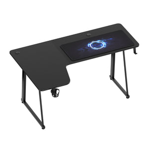 Gamingtisch L-förmig links 160 x 100 x 75 cm schwarz