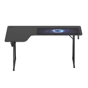 Gamingtisch L-förmig links 160 x 100 x 75 cm schwarz