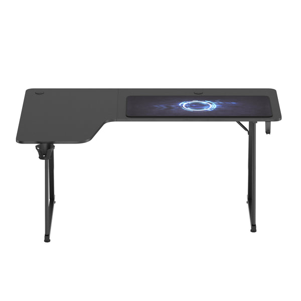 Gamingtisch L-förmig links 160 x 100 x 75 cm schwarz