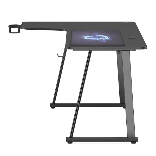 Gamingtisch L-förmig links 160 x 100 x 75 cm schwarz