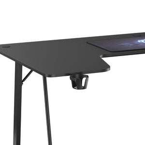 Gamingtisch L-förmig links 160 x 100 x 75 cm schwarz