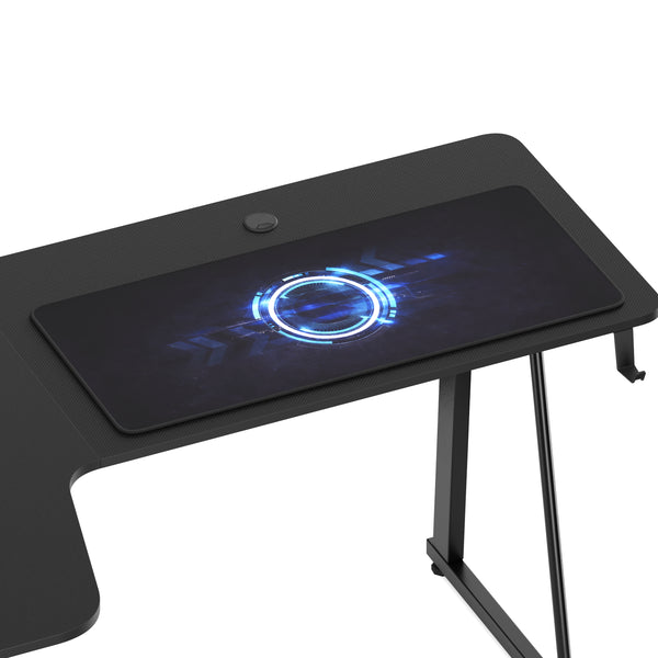Gamingtisch L-förmig links 160 x 100 x 75 cm schwarz