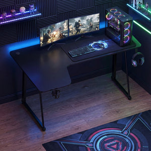 Gamingtisch L-förmig links 160 x 100 x 75 cm schwarz