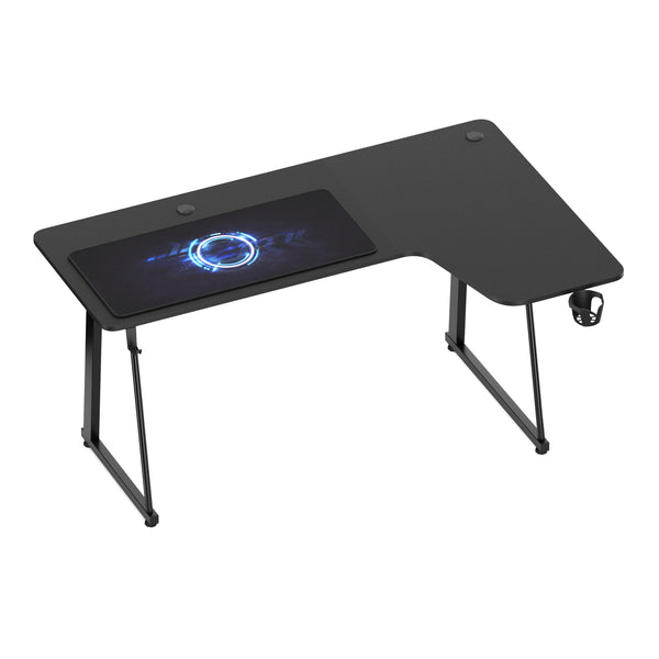 Gamingtisch L-förmig rechts 160 x 100 x 75 cm schwarz