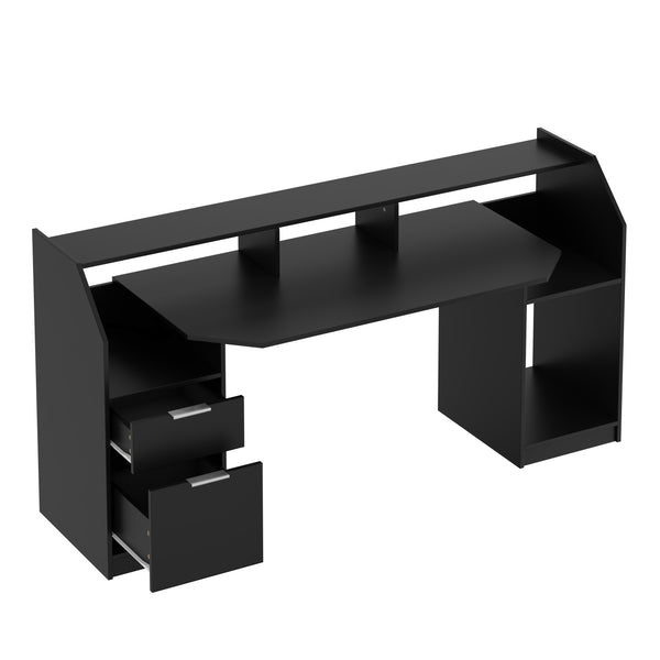 Gamingtisch LED REGULUS 180 x 66 x 91 cm schwarz