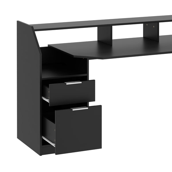 Gamingtisch LED REGULUS 180 x 66 x 91 cm schwarz