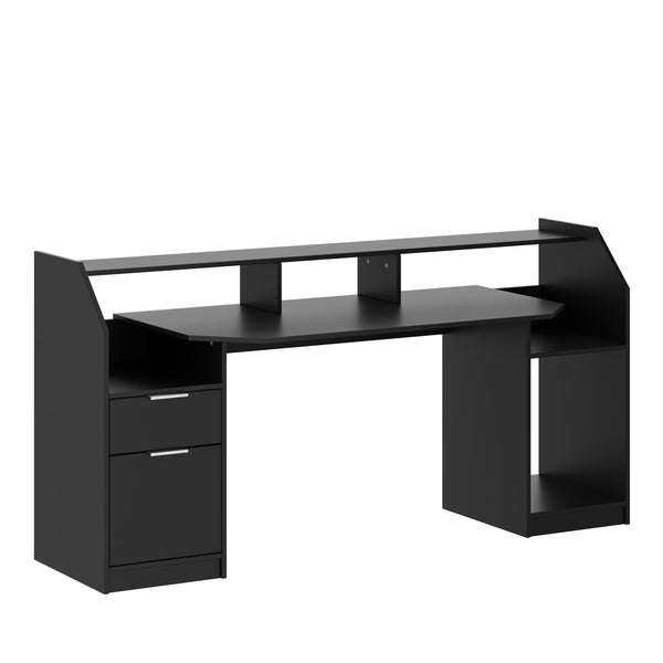 Gamingtisch LED REGULUS 180 x 66 x 91 cm schwarz