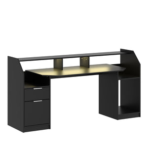 Gamingtisch LED REGULUS 180 x 66 x 91 cm schwarz