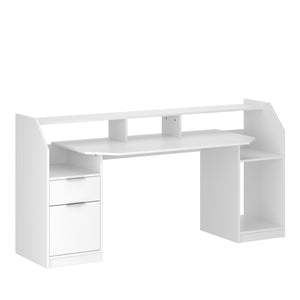Gamingtisch LED REGULUS 180 x 66 x 91 cm weiss