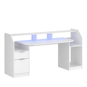 Gamingtisch LED REGULUS 180 x 66 x 91 cm weiss