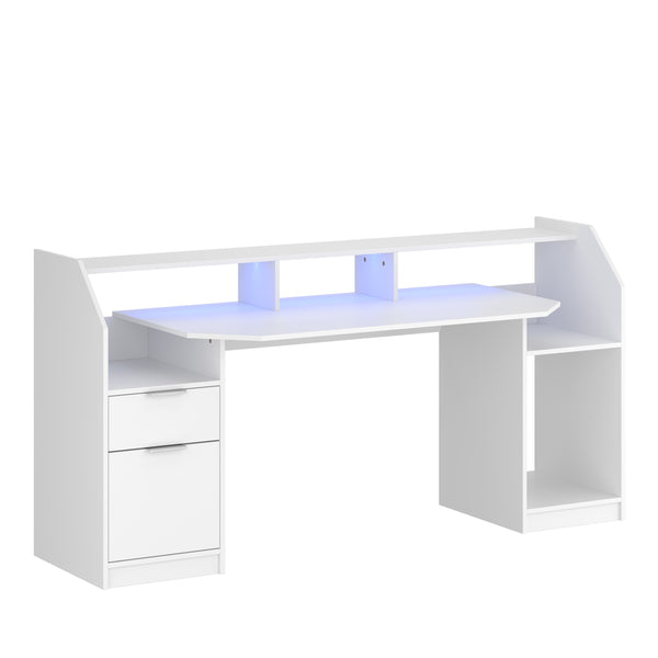 Gamingtisch LED REGULUS 180 x 66 x 91 cm weiss