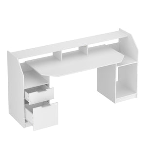 Gamingtisch LED REGULUS 180 x 66 x 91 cm weiss