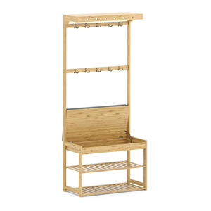 Garderobe Schuhregal Bambus BRENT 70 x 175 cm natur