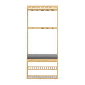 Garderobe Schuhregal Bambus BRENT 70 x 175 cm natur