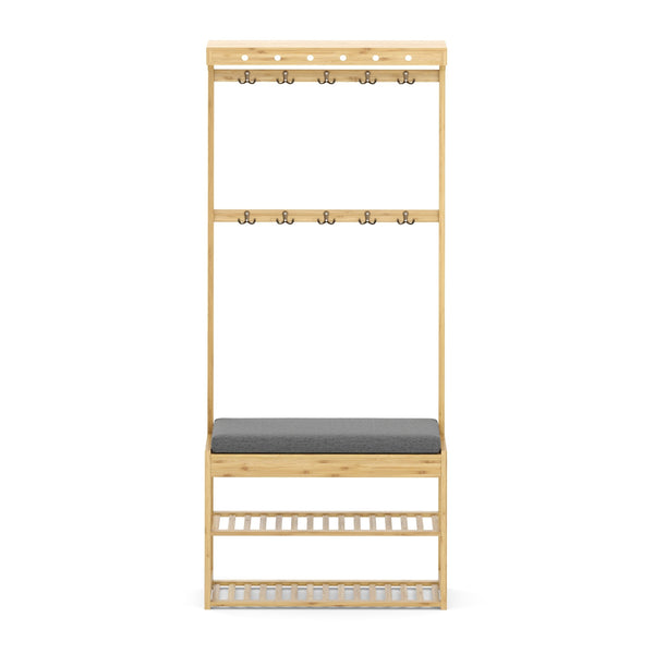 Garderobe Schuhregal Bambus BRENT 70 x 175 cm natur