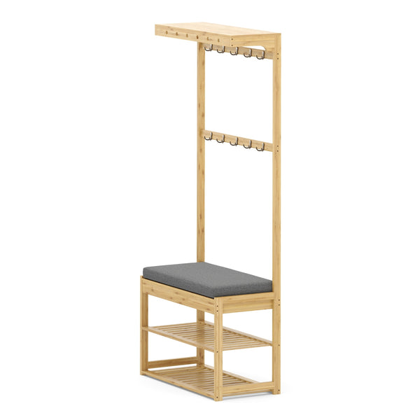 Garderobe Schuhregal Bambus BRENT 70 x 175 cm natur