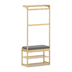 Garderobe Schuhregal Bambus BRENT 70 x 175 cm natur