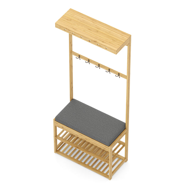 Garderobe Schuhregal Bambus BRENT 70 x 175 cm natur