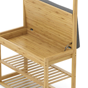 Garderobe Schuhregal Bambus BRENT 70 x 175 cm natur