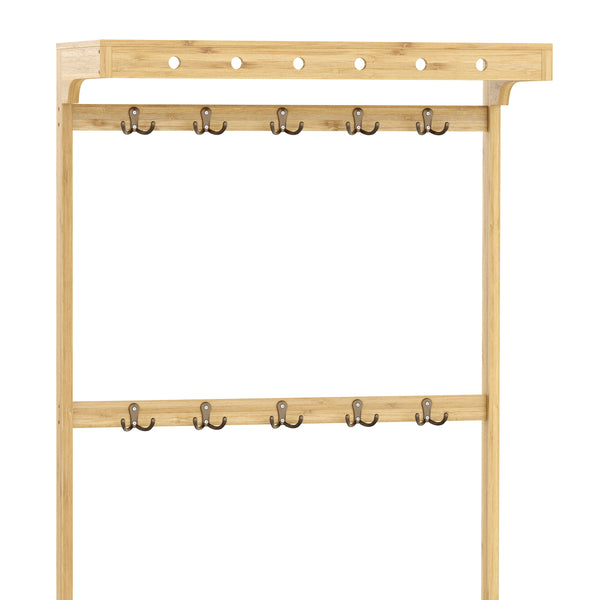 Garderobe Schuhregal Bambus BRENT 70 x 175 cm natur