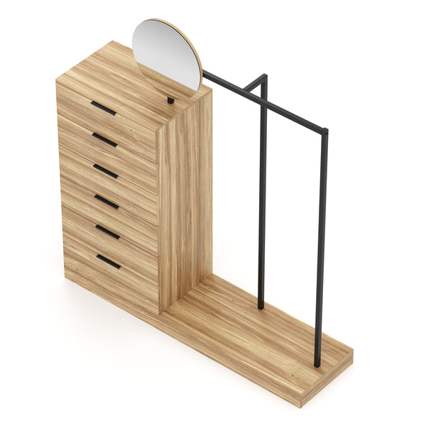 Garderobe DIMITRIOS 145 x 164 cm braun/schwarz