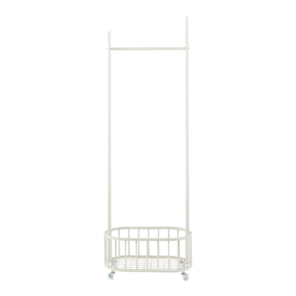 Rollbarer Garderobenständer Stahl Weiss