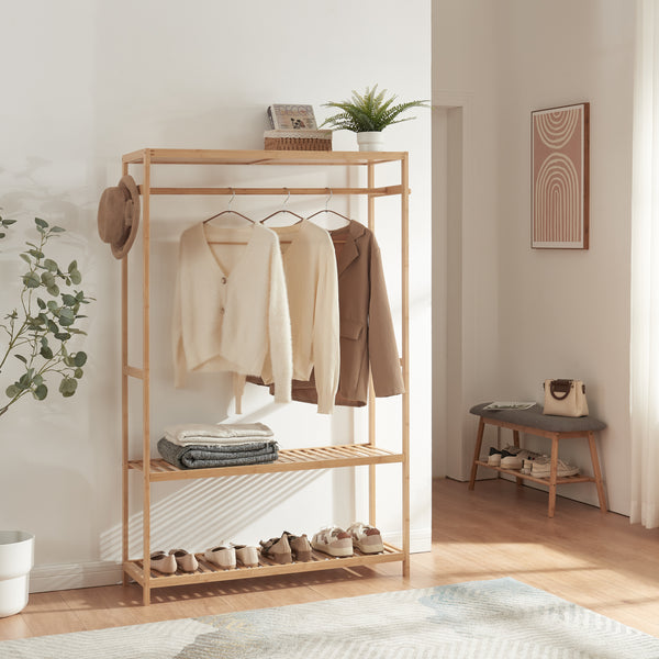 Porte-manteau en bambou 165 x 100 x 35 cm