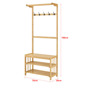 Tornio coat rack 168x70x35cm made of natural bamboo