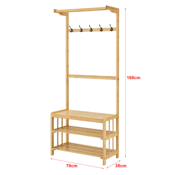 Tornio coat rack 168x70x35cm made of natural bamboo