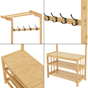 Tornio coat rack 168x70x35cm made of natural bamboo