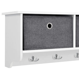 Porte-manteau mural Horsens avec boîtes de rangement, 100 x 20 x 30 cm