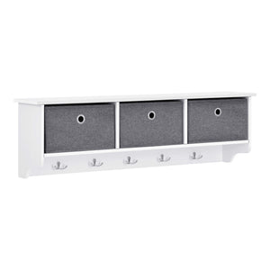 Porte-manteau mural Horsens avec boîtes de rangement, 100 x 20 x 30 cm
