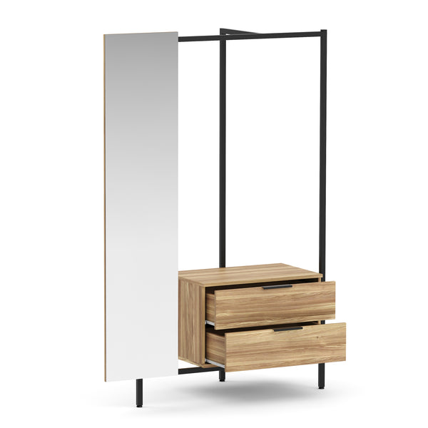 Garderobe HARIS 110 x 163 cm braun/schwarz