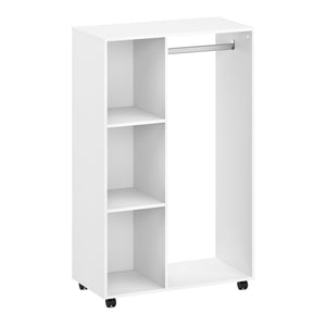 Garderobe Kleiderständer GAMET auf Rollen 80 x 128 cm weiss