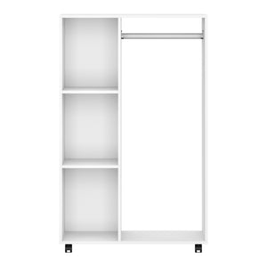Garderobe Kleiderständer GAMET auf Rollen 80 x 128 cm weiss